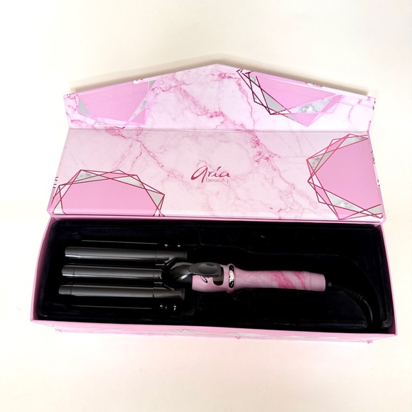 💗 ARIA BEAUTY “The Babe Waver” | Triple Barrel Hair Tool | Pink Marble 💗 BNIB - Picture 13 of 13